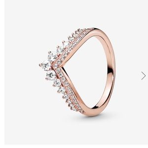 PANDORA princess wishbone ring (Rose Gold)